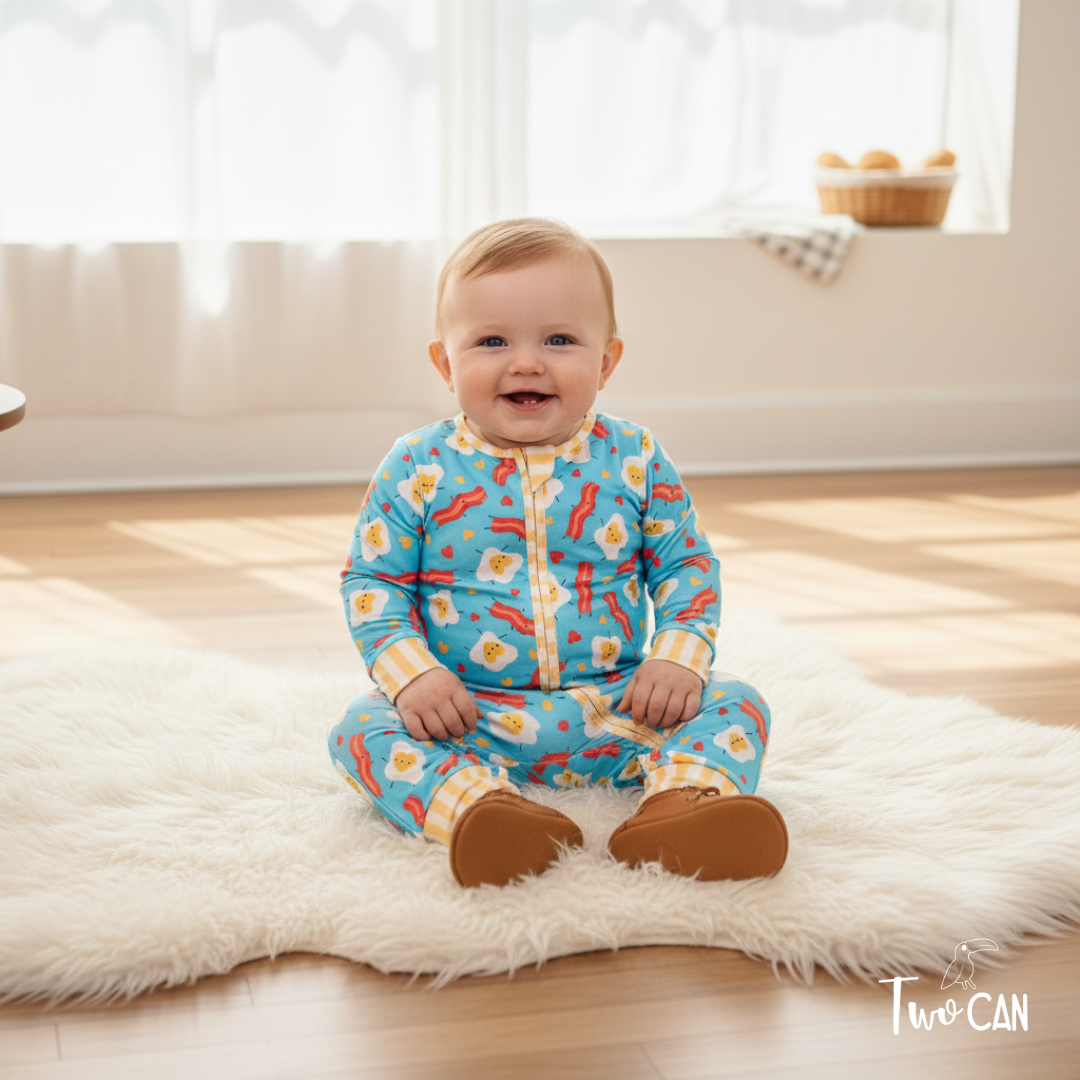 Eggs & Bacon Zippered Infant Sleeper