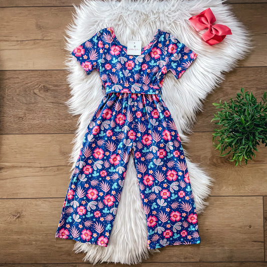 Pink Floral Belted Jumper