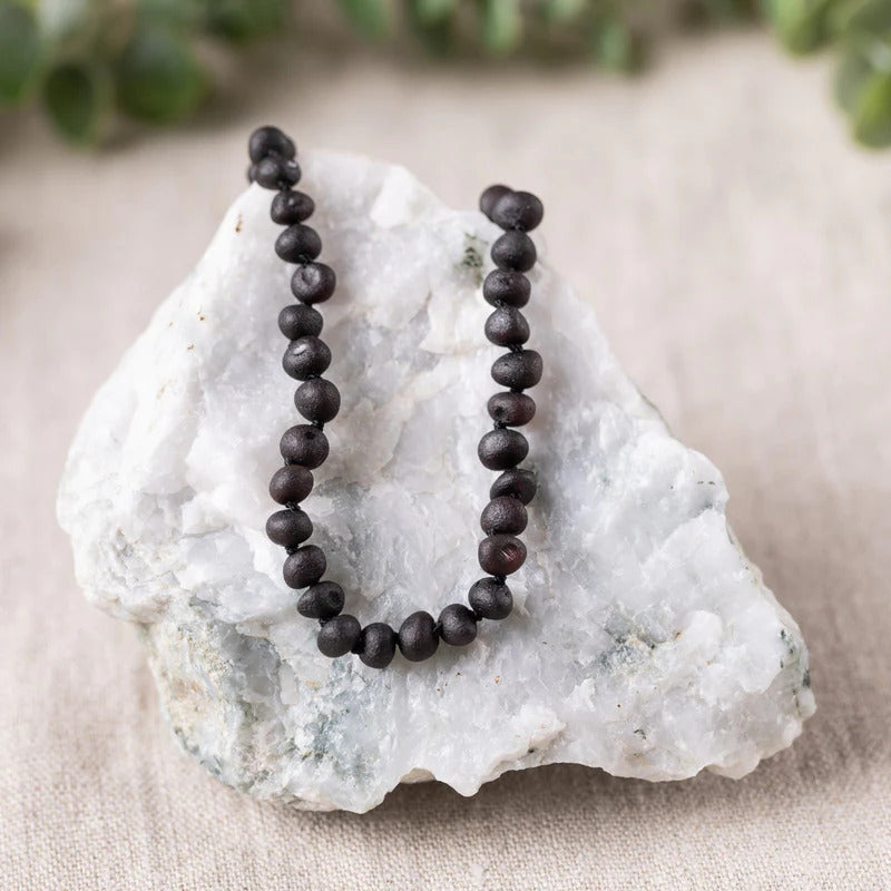 Baltic Amber Necklace, Raw Cherry Amber Gemstone Necklace