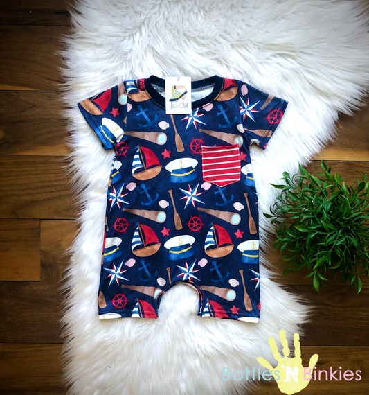 Ships Ahoy baby boy romper