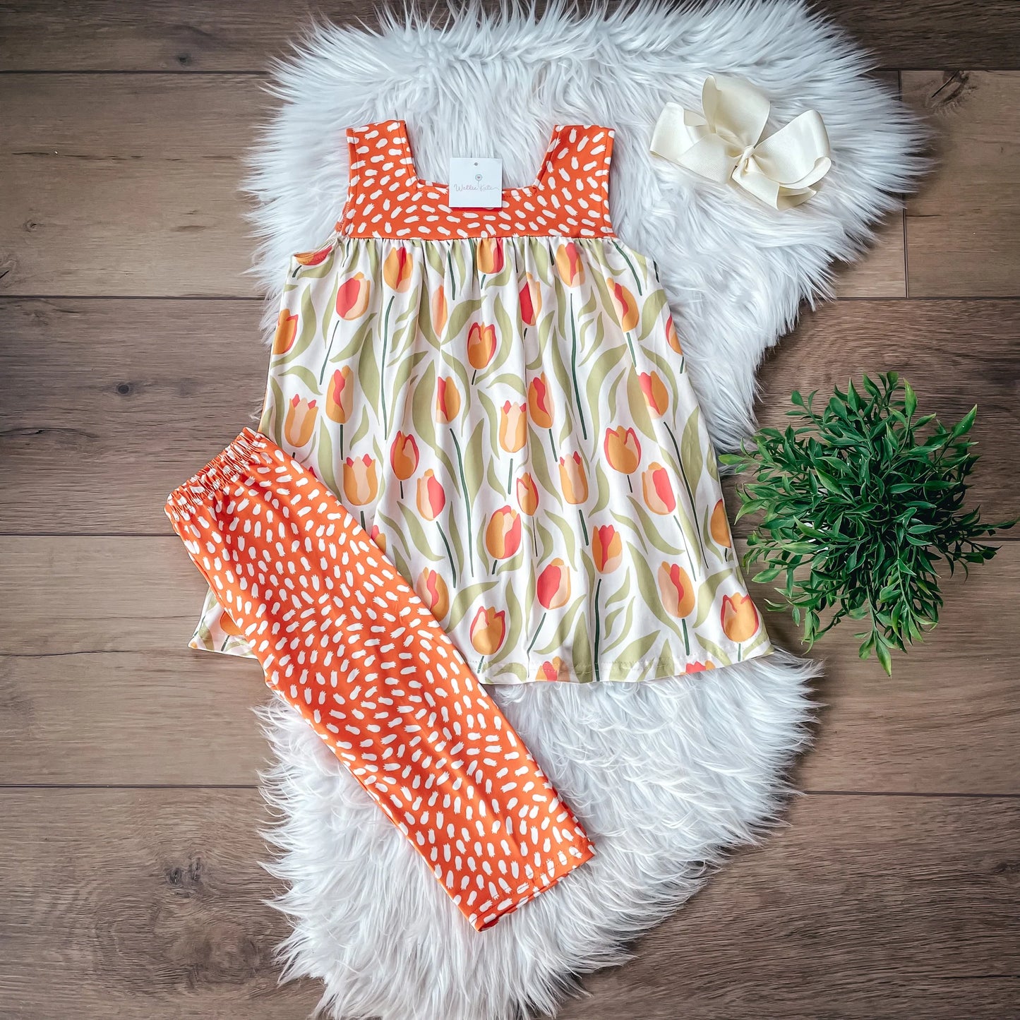 Orange Tulip Capri Set