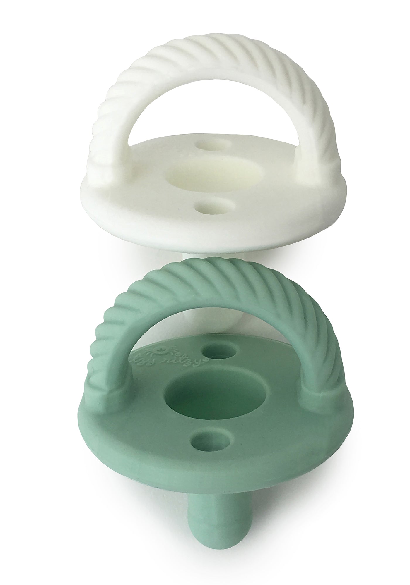 Sweetie Soothers Pacifier Set, Mint Green and White Cable