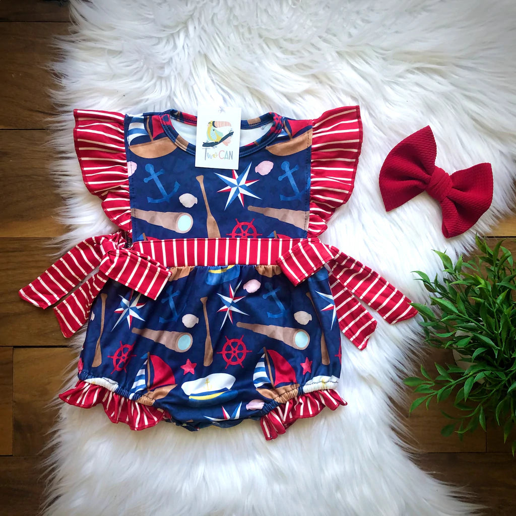 Ships Ahoy baby girl romper