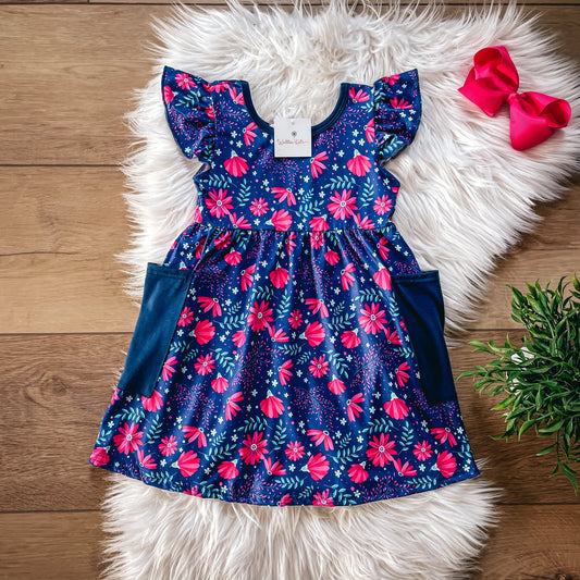 Magenta Floral Dress