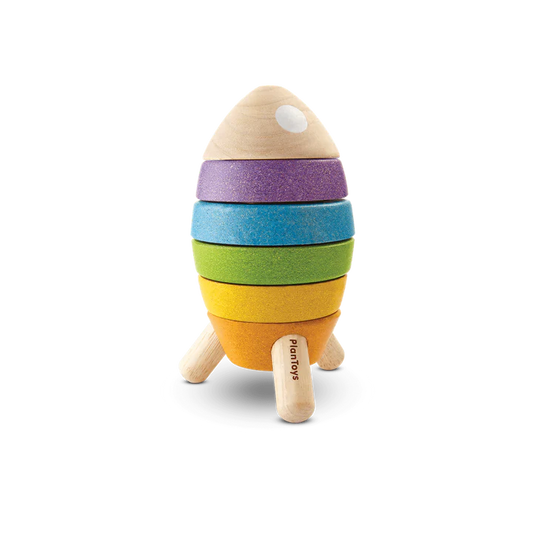 Stacking Rocket, Wooden Stacking Toy