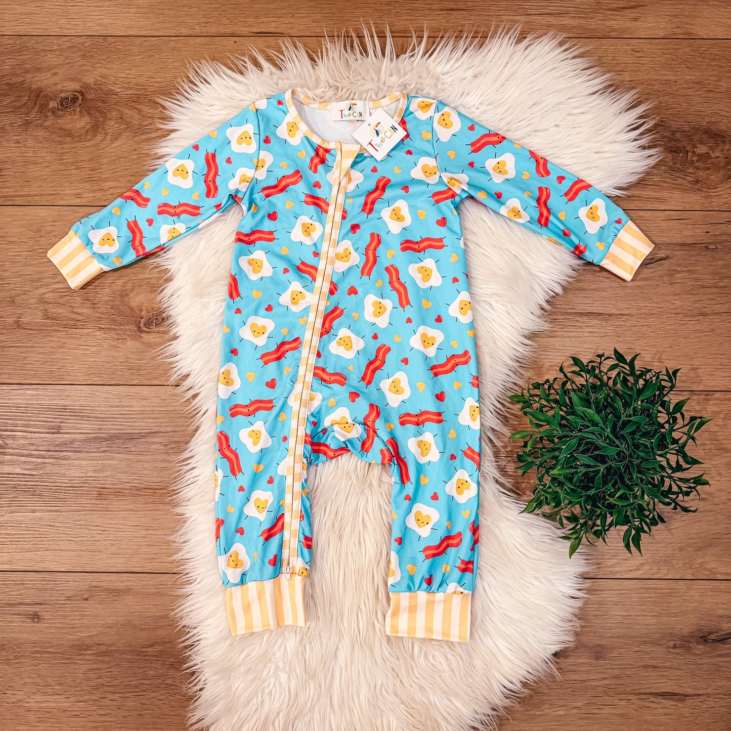 Eggs & Bacon Zippered Infant Sleeper