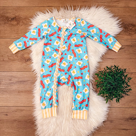 Eggs & Bacon Zippered Infant Sleeper