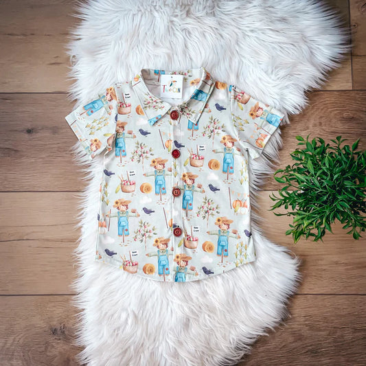 Pre-Order: Happy Harvest Button Up Shirt (Arrives by 9/15/23)