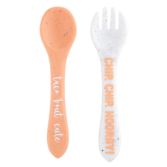 Silicone Spoon  Fork Set, Taco 'Bout Cute