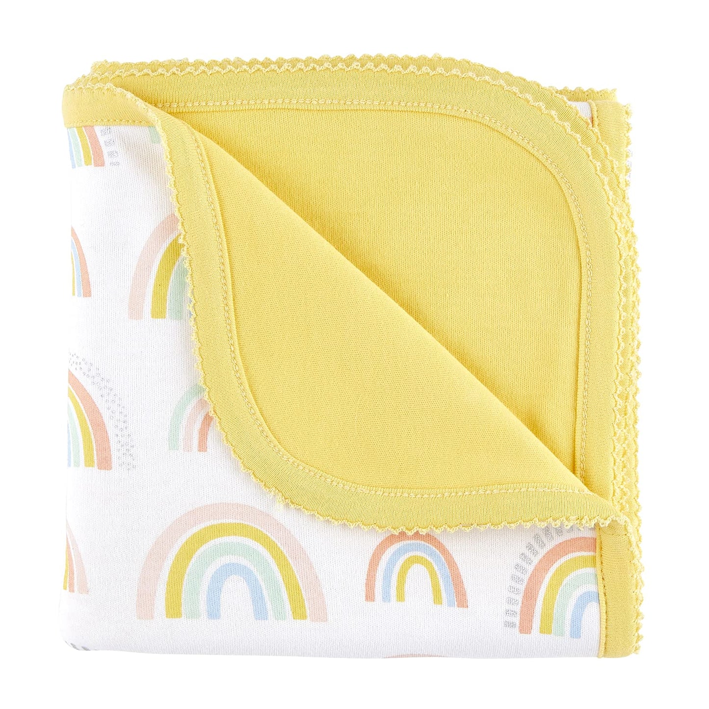 Reversible Knit Receiving Blanket, Pastel Rainbow