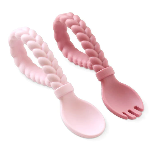 Sweetie Spoons, Pink Silicone baby utensil set