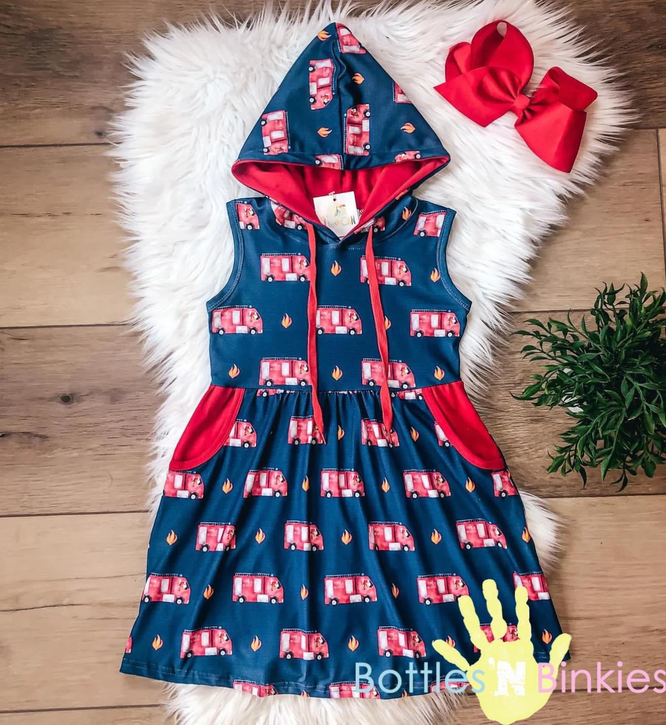 Pre-Order: Sound the Alarm Hooded Dress (arrives by 6/10/23)