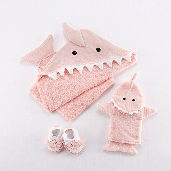 Let the Fin Begin Shark Bath Gift Set for Baby, pink