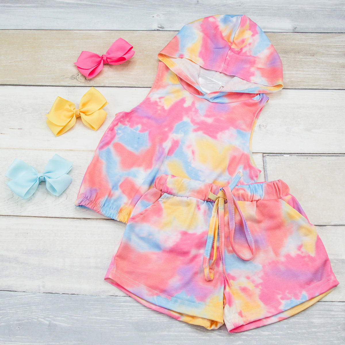 Cool and Pink Tie Dye Short Set