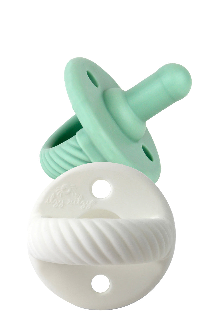 Sweetie Soothers Pacifier Set, Mint Green and White Cable