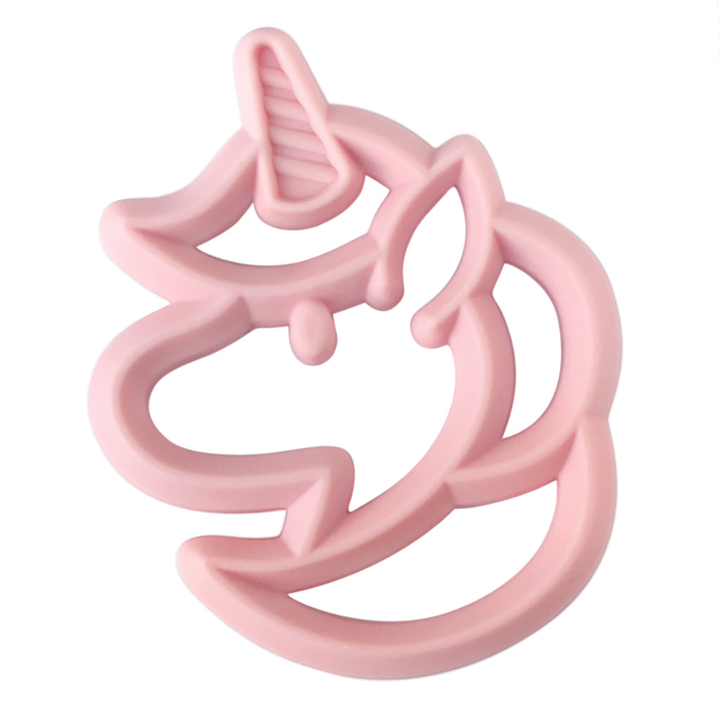 Chew Crew Silicone Teether, Pink Unicorn