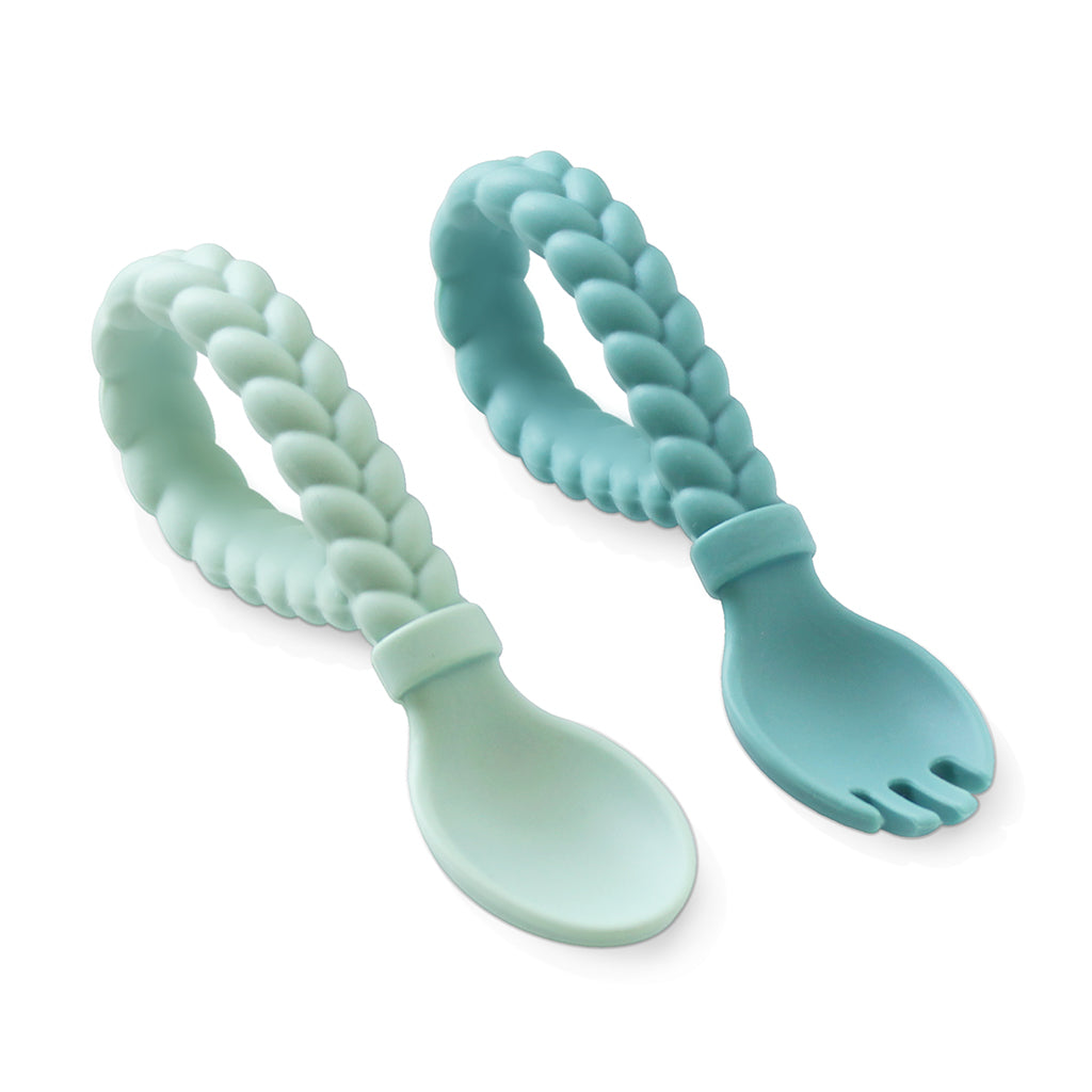 Sweetie Spoons, Mint Green Silicone baby utensil set